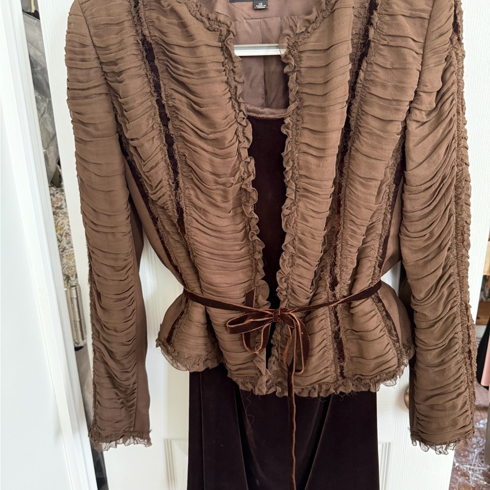 Albert Nipon Brown Evening Jacket